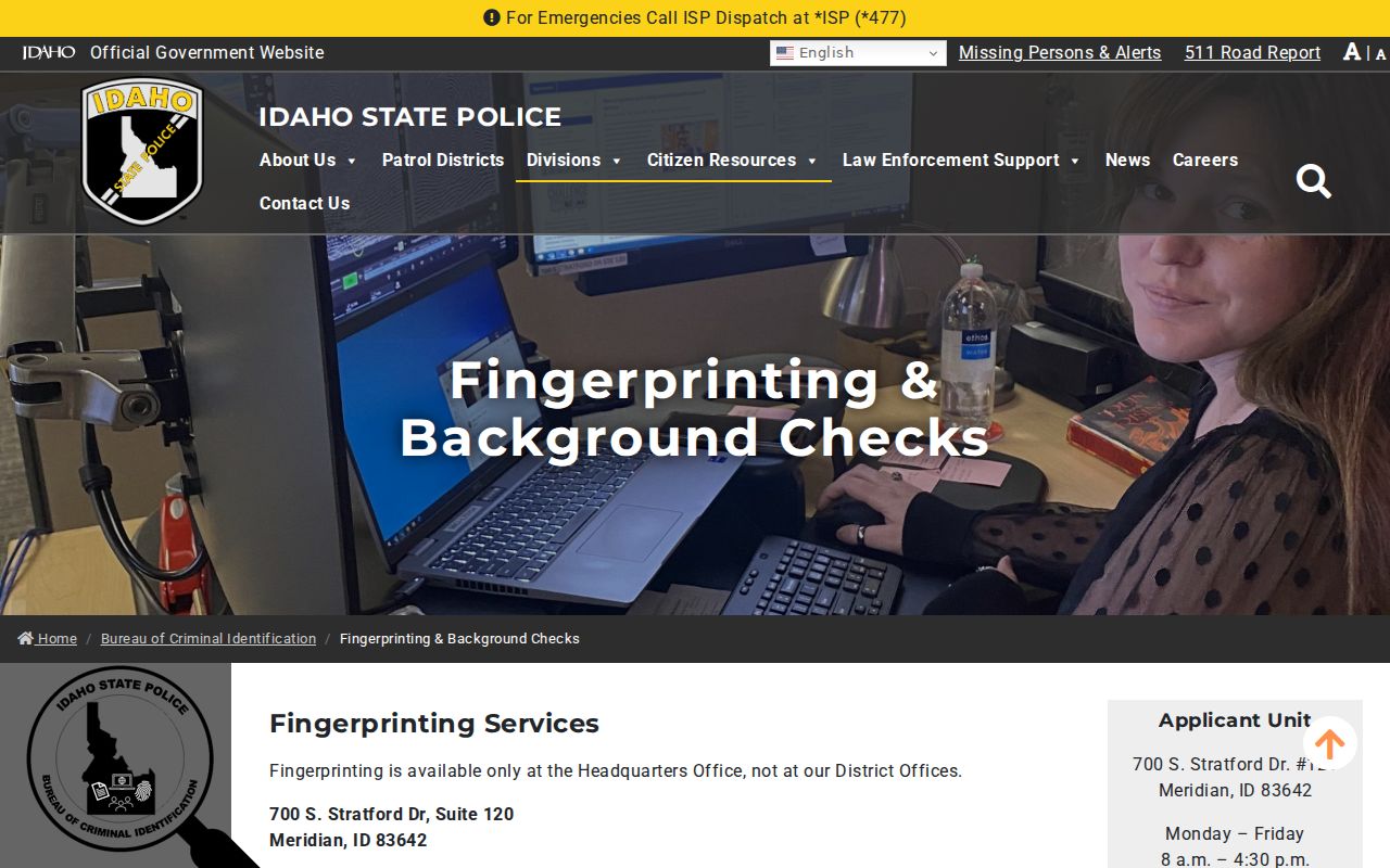 Idaho BCI background check channels for Payette County criminal history