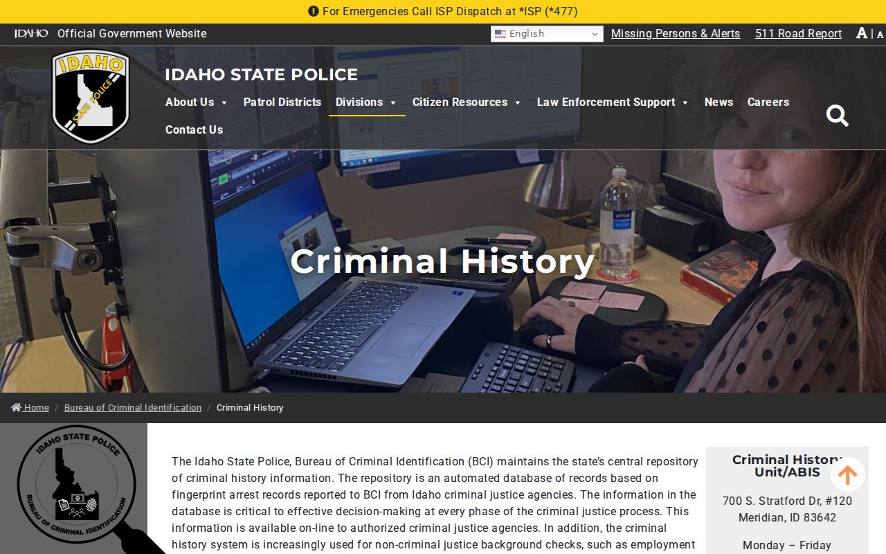 Idaho BCI criminal history repository information for Payette County arrest records